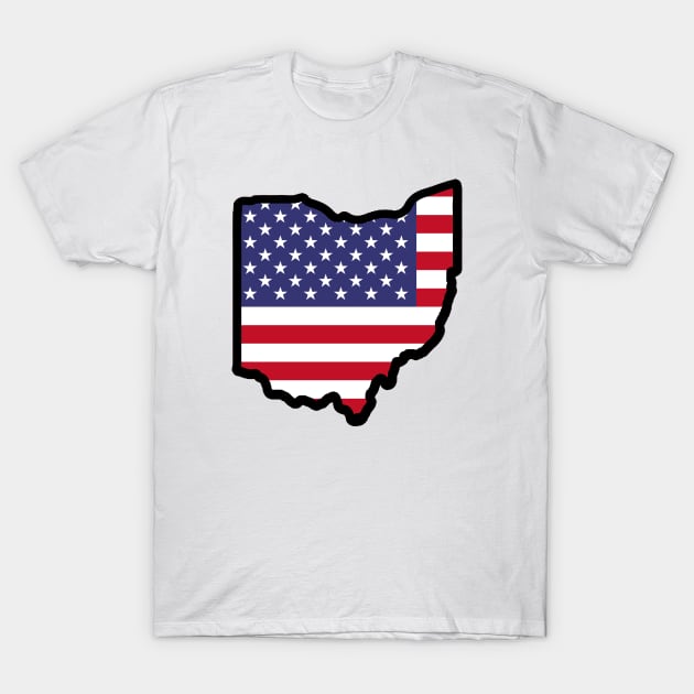 USA AMERICA Ohio Flag T-Shirt by DarkwingDave